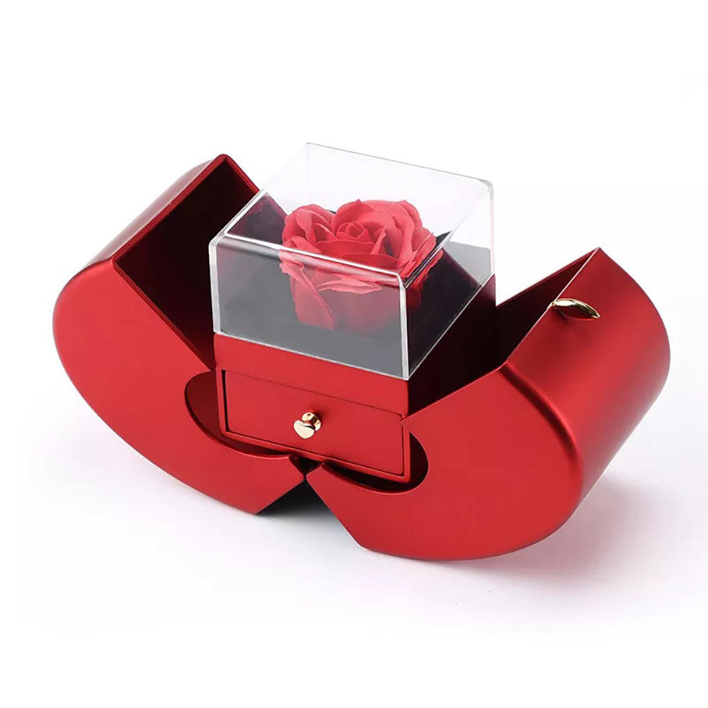 Conjunto de Joyería con Rosa y Tarjeta Personalizada